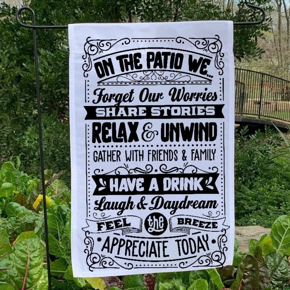 Yard Flag-Rules choose a flag.Firepit, porch, campfire, patio.